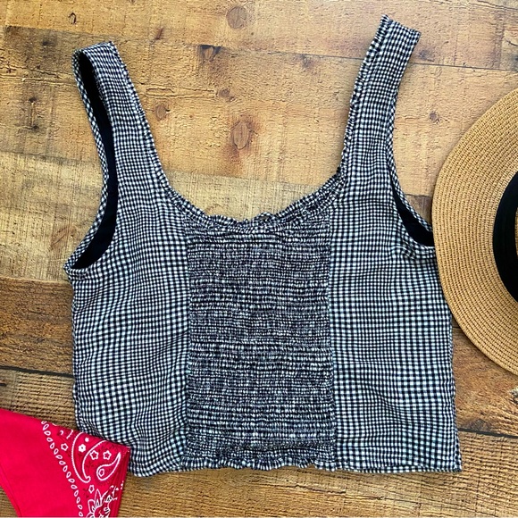 Black + White Plaid Crop Top Abercrombie + Fitch - Picture 6 of 8